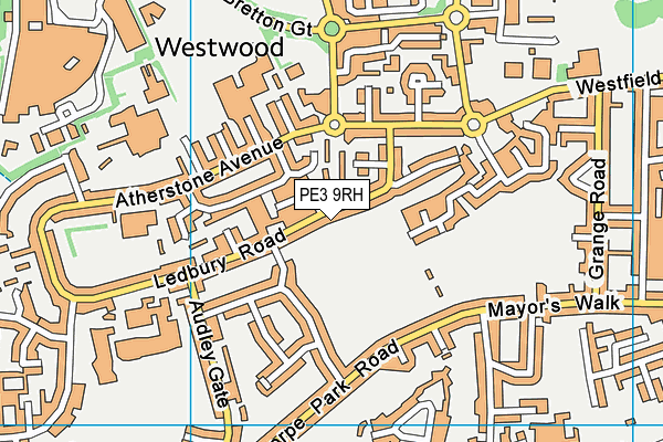 PE3 9RH map - OS VectorMap District (Ordnance Survey)