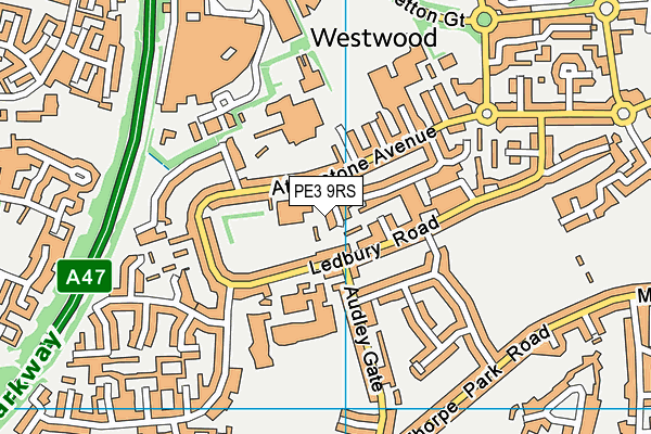 PE3 9RS map - OS VectorMap District (Ordnance Survey)