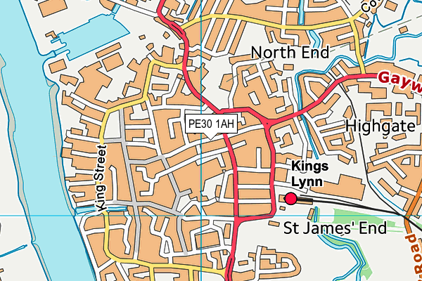 PE30 1AH map - OS VectorMap District (Ordnance Survey)