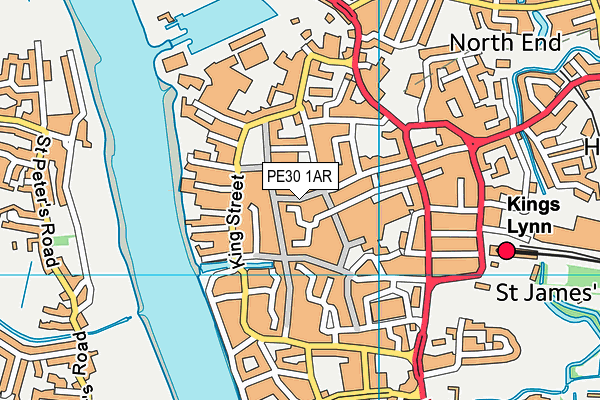 PE30 1AR map - OS VectorMap District (Ordnance Survey)