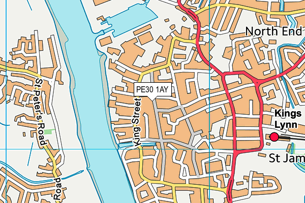 PE30 1AY map - OS VectorMap District (Ordnance Survey)