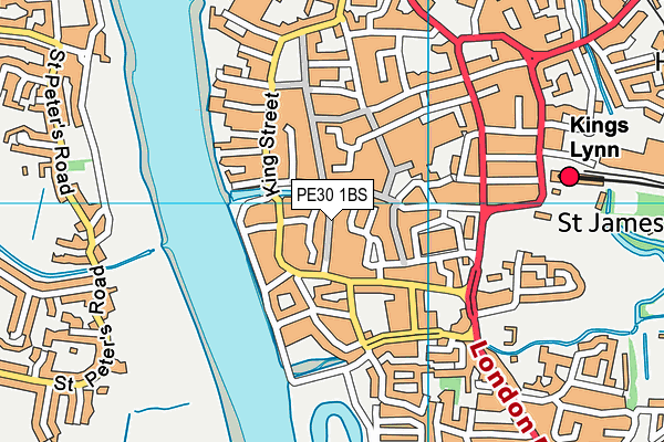 PE30 1BS map - OS VectorMap District (Ordnance Survey)