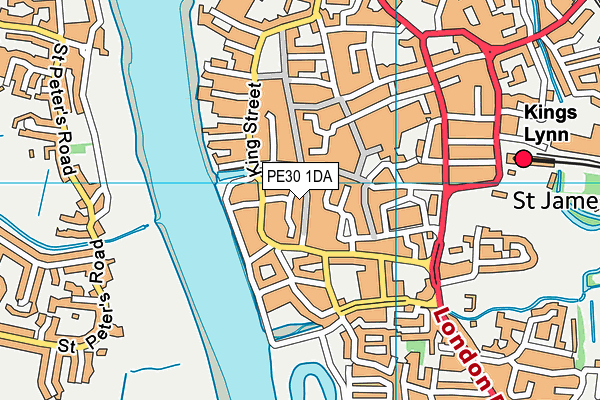 PE30 1DA map - OS VectorMap District (Ordnance Survey)