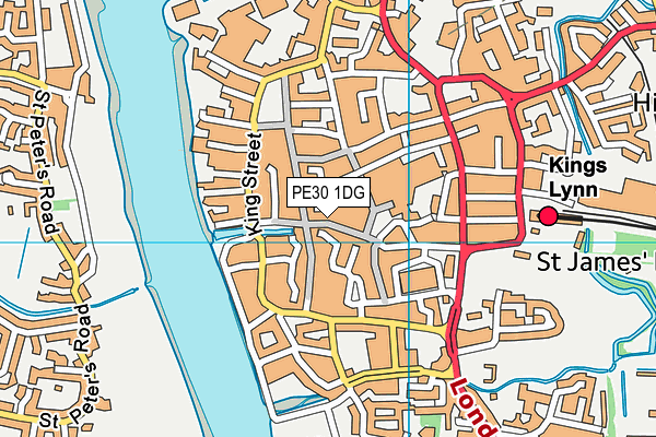 PE30 1DG map - OS VectorMap District (Ordnance Survey)