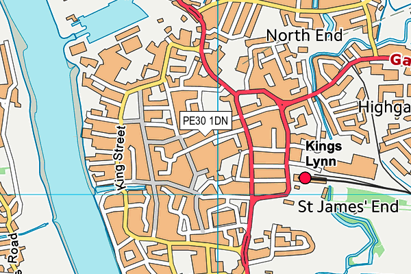 PE30 1DN map - OS VectorMap District (Ordnance Survey)