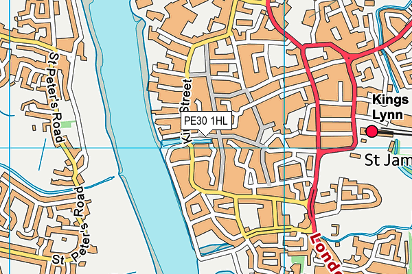 PE30 1HL map - OS VectorMap District (Ordnance Survey)