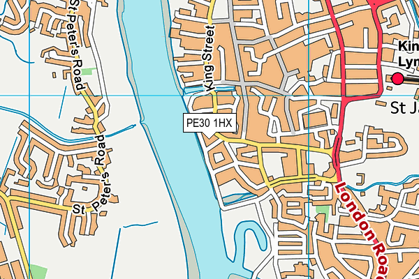 PE30 1HX map - OS VectorMap District (Ordnance Survey)