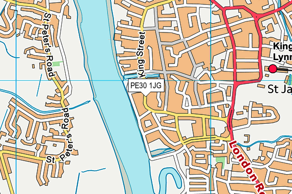 PE30 1JG map - OS VectorMap District (Ordnance Survey)