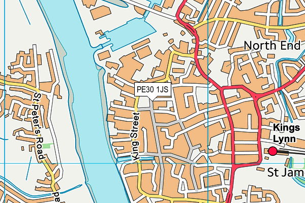 PE30 1JS map - OS VectorMap District (Ordnance Survey)