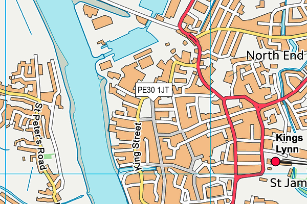 PE30 1JT map - OS VectorMap District (Ordnance Survey)