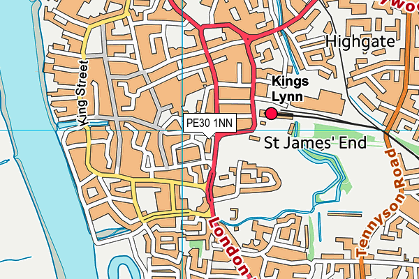 St James Swimming And Fitness Centre map (PE30 1NN) - OS VectorMap District (Ordnance Survey)