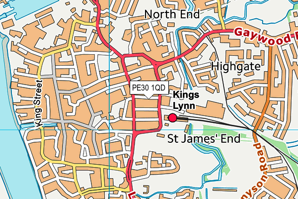 PE30 1QD map - OS VectorMap District (Ordnance Survey)