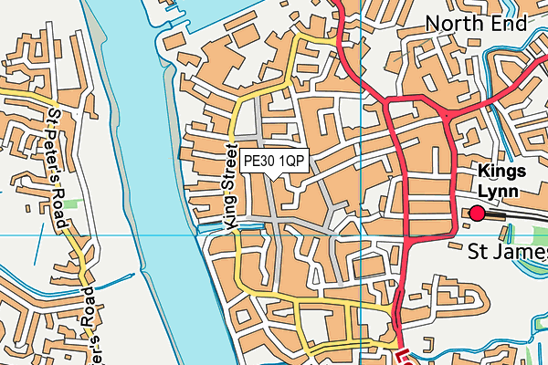 PE30 1QP map - OS VectorMap District (Ordnance Survey)