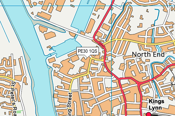 PE30 1QS map - OS VectorMap District (Ordnance Survey)