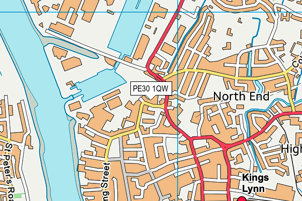 PE30 1QW map - OS VectorMap District (Ordnance Survey)