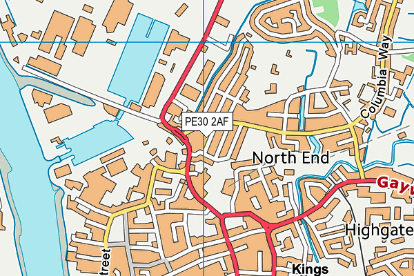 PE30 2AF map - OS VectorMap District (Ordnance Survey)
