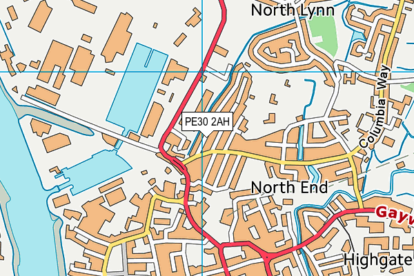 PE30 2AH map - OS VectorMap District (Ordnance Survey)