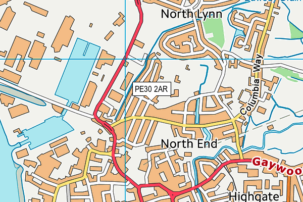 PE30 2AR map - OS VectorMap District (Ordnance Survey)