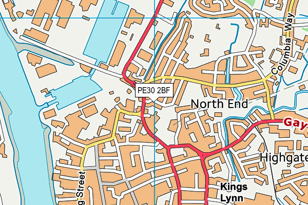 PE30 2BF map - OS VectorMap District (Ordnance Survey)