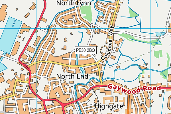PE30 2BQ map - OS VectorMap District (Ordnance Survey)