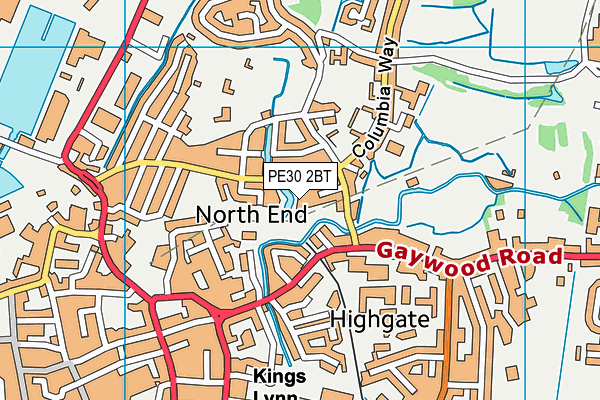 PE30 2BT map - OS VectorMap District (Ordnance Survey)