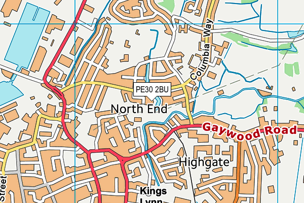 PE30 2BU map - OS VectorMap District (Ordnance Survey)