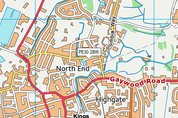 PE30 2BW map - OS VectorMap District (Ordnance Survey)
