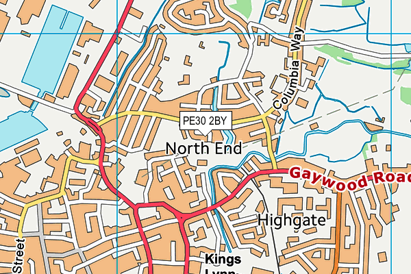 PE30 2BY map - OS VectorMap District (Ordnance Survey)