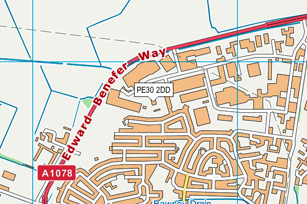 PE30 2DD map - OS VectorMap District (Ordnance Survey)