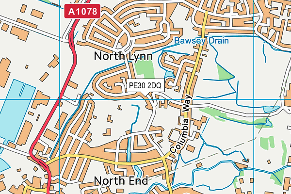 PE30 2DQ map - OS VectorMap District (Ordnance Survey)