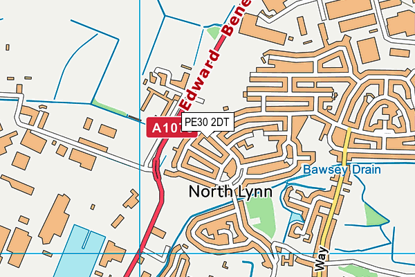 PE30 2DT map - OS VectorMap District (Ordnance Survey)