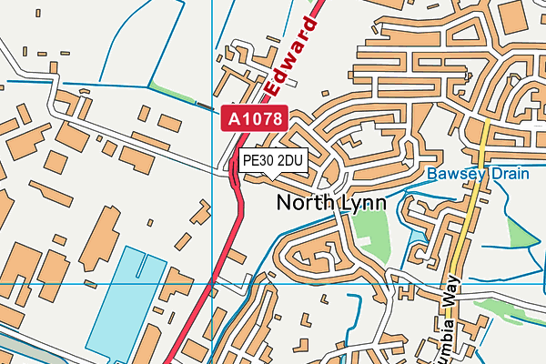 PE30 2DU map - OS VectorMap District (Ordnance Survey)