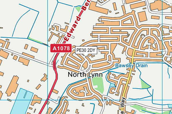PE30 2DY map - OS VectorMap District (Ordnance Survey)