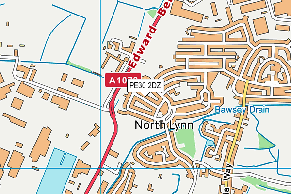 PE30 2DZ map - OS VectorMap District (Ordnance Survey)