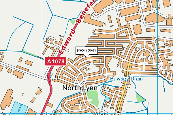 PE30 2ED map - OS VectorMap District (Ordnance Survey)