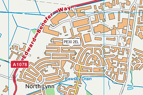 PE30 2EL map - OS VectorMap District (Ordnance Survey)