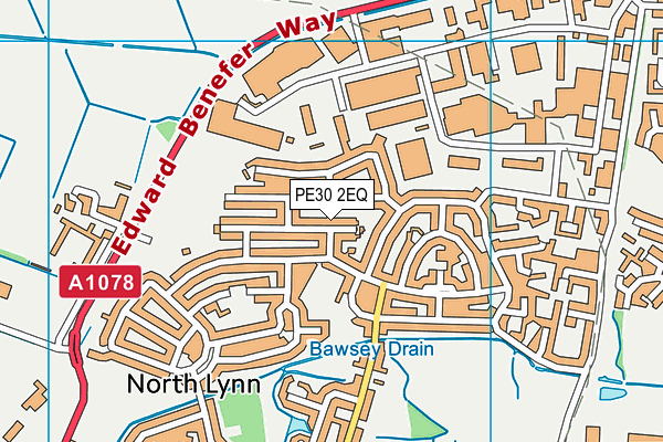 PE30 2EQ map - OS VectorMap District (Ordnance Survey)