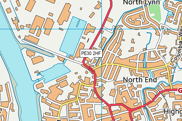 PE30 2HF map - OS VectorMap District (Ordnance Survey)