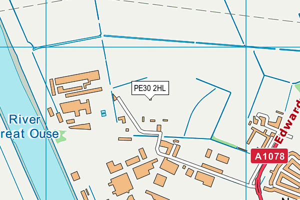 PE30 2HL map - OS VectorMap District (Ordnance Survey)