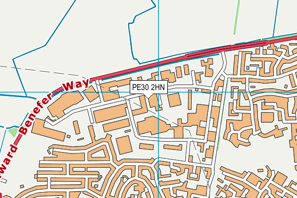 PE30 2HN map - OS VectorMap District (Ordnance Survey)