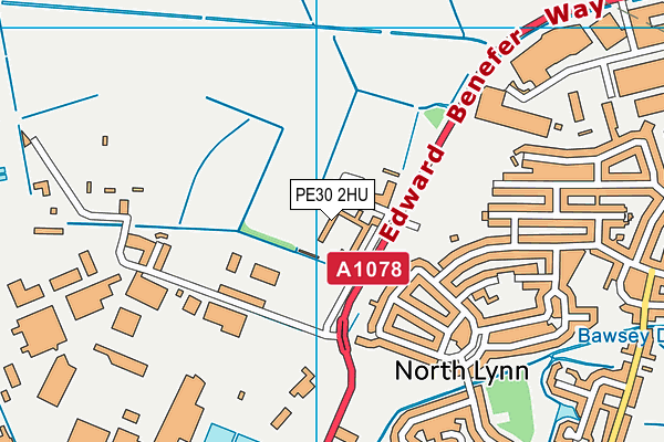 PE30 2HU map - OS VectorMap District (Ordnance Survey)