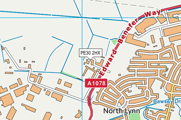 PE30 2HX map - OS VectorMap District (Ordnance Survey)