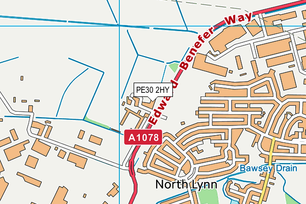 PE30 2HY map - OS VectorMap District (Ordnance Survey)