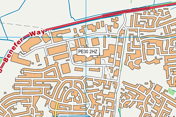 PE30 2HZ map - OS VectorMap District (Ordnance Survey)