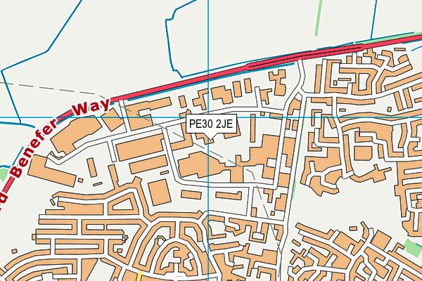 PE30 2JE map - OS VectorMap District (Ordnance Survey)