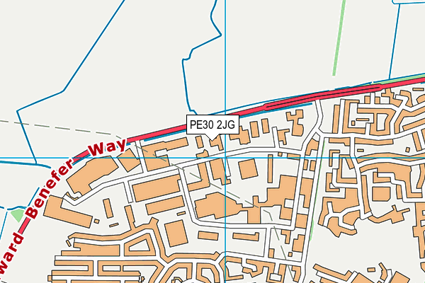 PE30 2JG map - OS VectorMap District (Ordnance Survey)