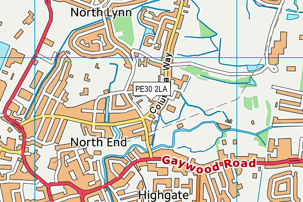 PE30 2LA map - OS VectorMap District (Ordnance Survey)