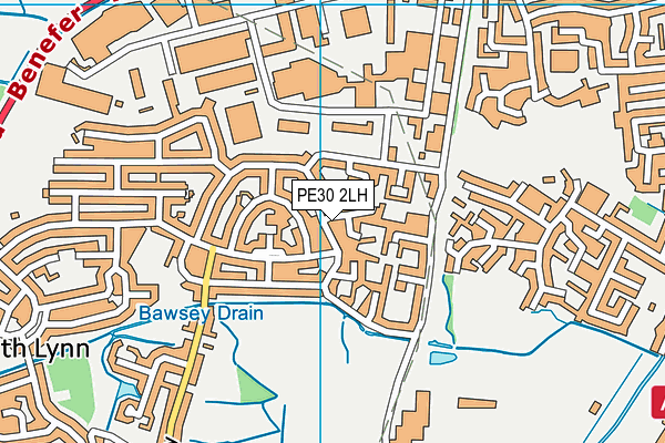 PE30 2LH map - OS VectorMap District (Ordnance Survey)
