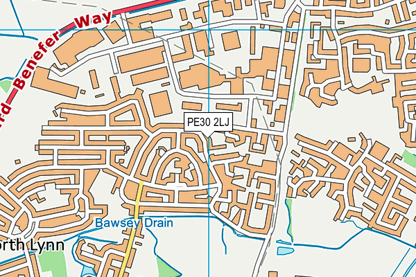 PE30 2LJ map - OS VectorMap District (Ordnance Survey)