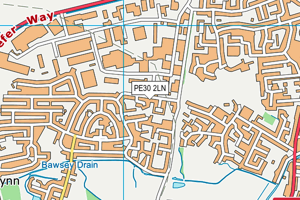 PE30 2LN map - OS VectorMap District (Ordnance Survey)